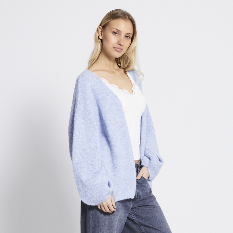 Open knit cardigan "Samantha" Light blue